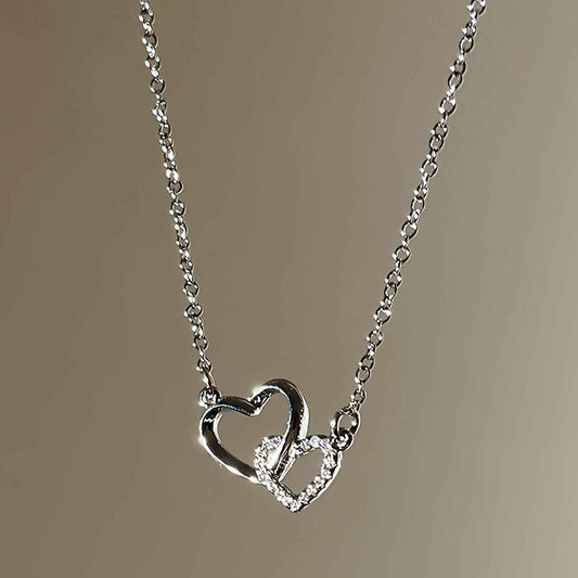925 Sterling Silver Hearts Necklace