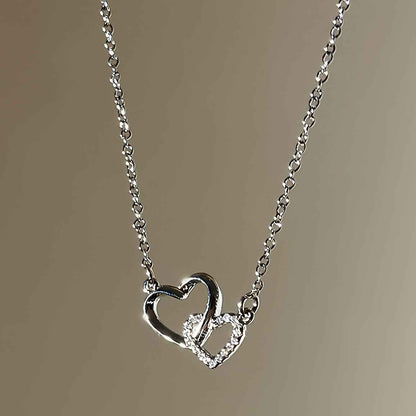 925 Sterling Silver Hearts Necklace
