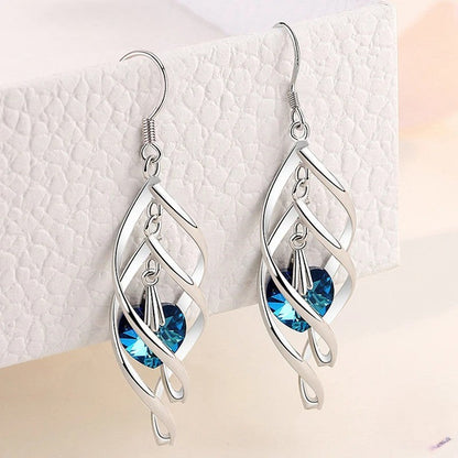 BRINCO TORCIDO CORAÇÃO AZUL PRATA 925 - BRP086