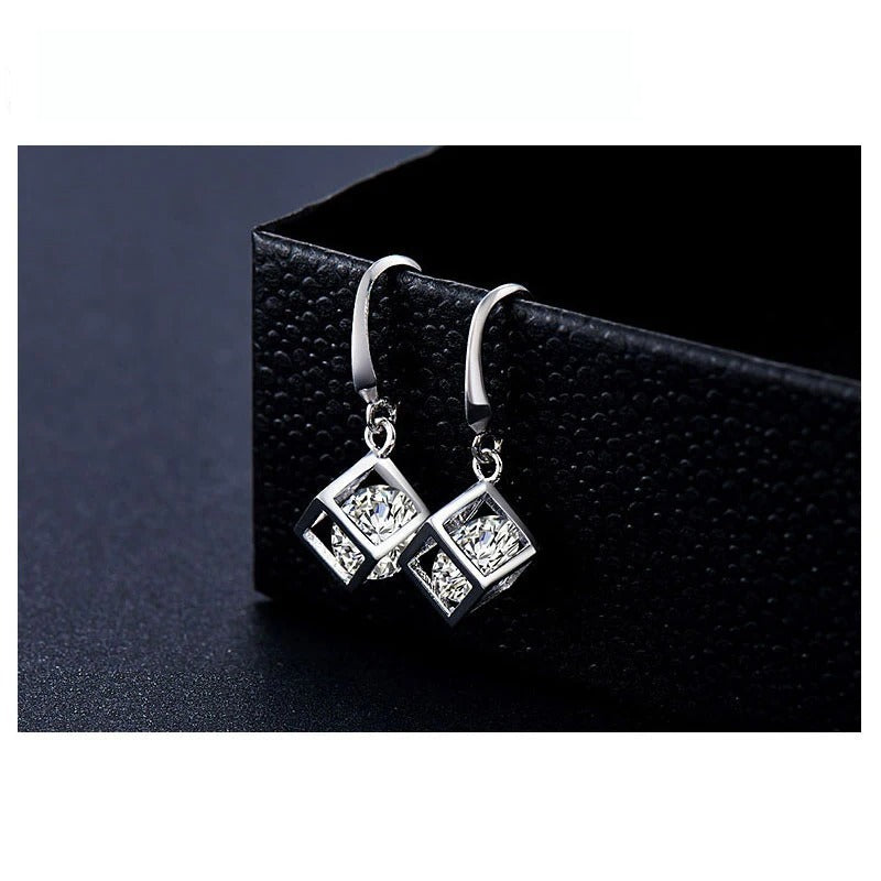 925 Sterling Silver Cube Jewellery Set