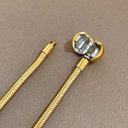 18K Gold Plated Bracelet with Round Clasp