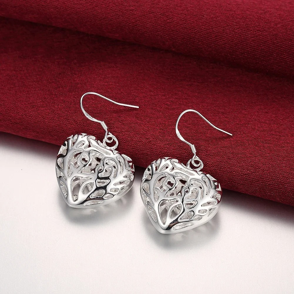 925 Sterling Silver Hearts Jewellery Set