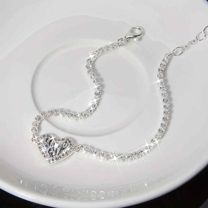 925 Sterling Silver Heart-Set Bracelet