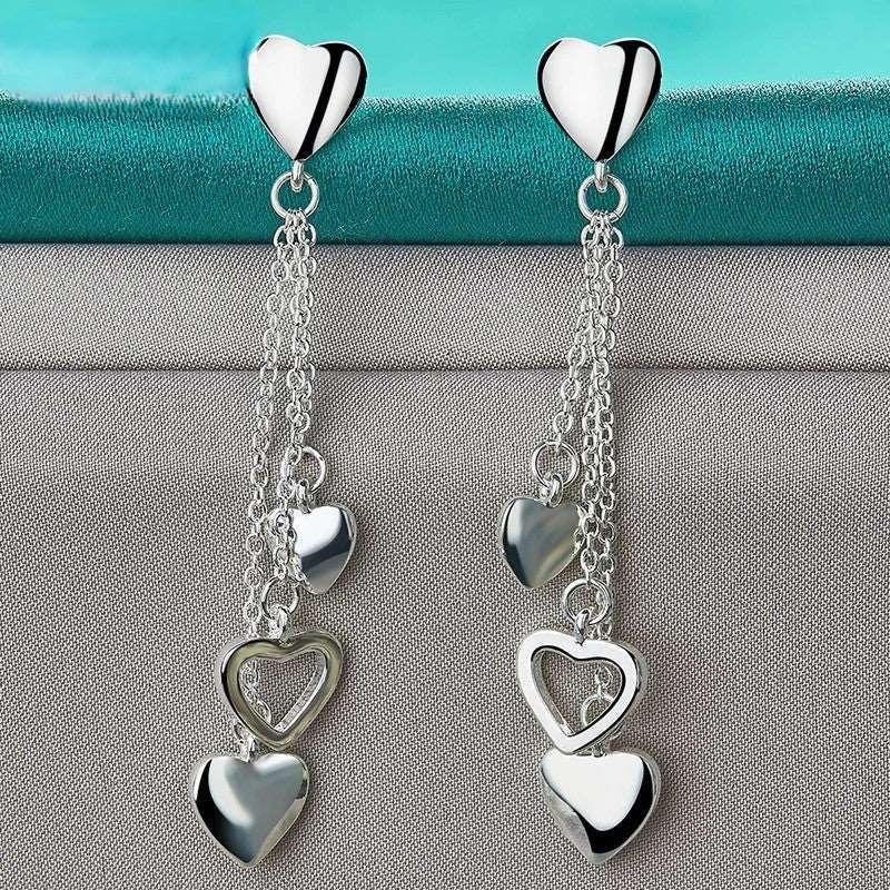 BRINCO CORAÇÕES PRATA 925 - BRP057