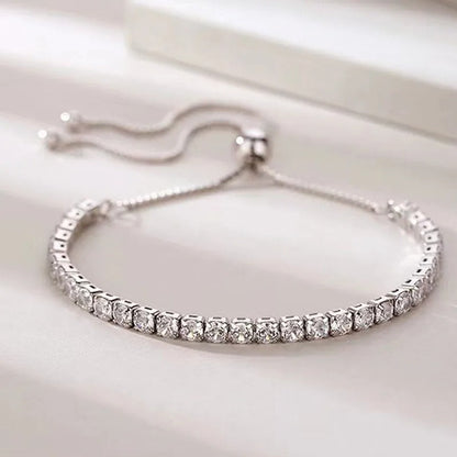 925 Sterling Silver Crystal-Set Bracelet