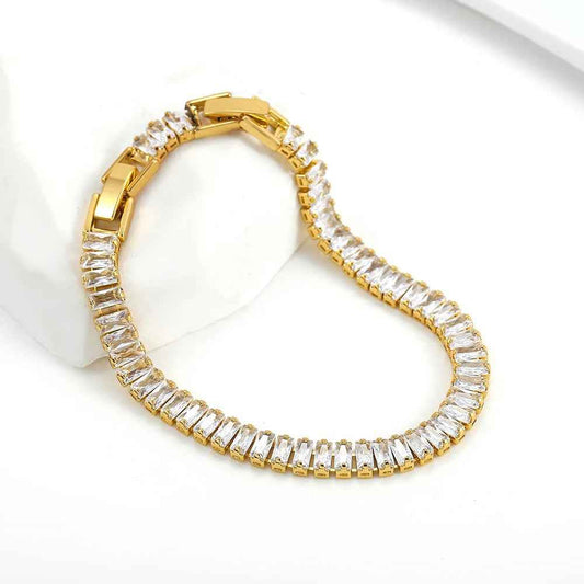 Cubic Zirconia 18K Gold Plated Bracelet
