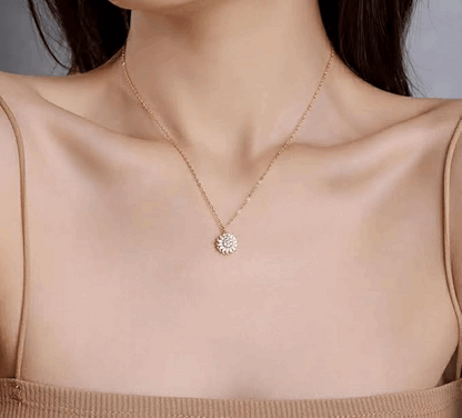 COLAR GIRASSOL GIRATÓRIO BANHADO EM OURO 18K - GARG336