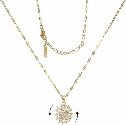 COLAR GIRASSOL GIRATÓRIO BANHADO EM OURO 18K - GARG336