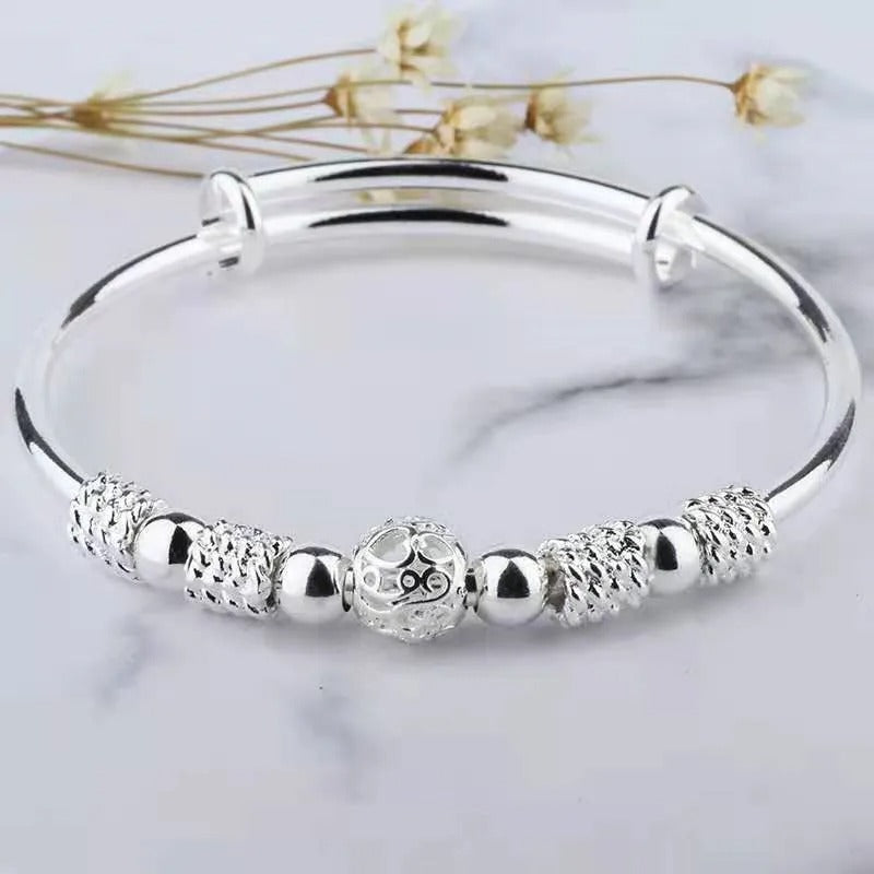 Adorned Ball Bracelet 925 Sterling Silver