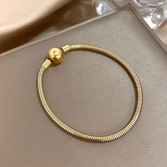 18K Gold Plated Bracelet with Round Clasp