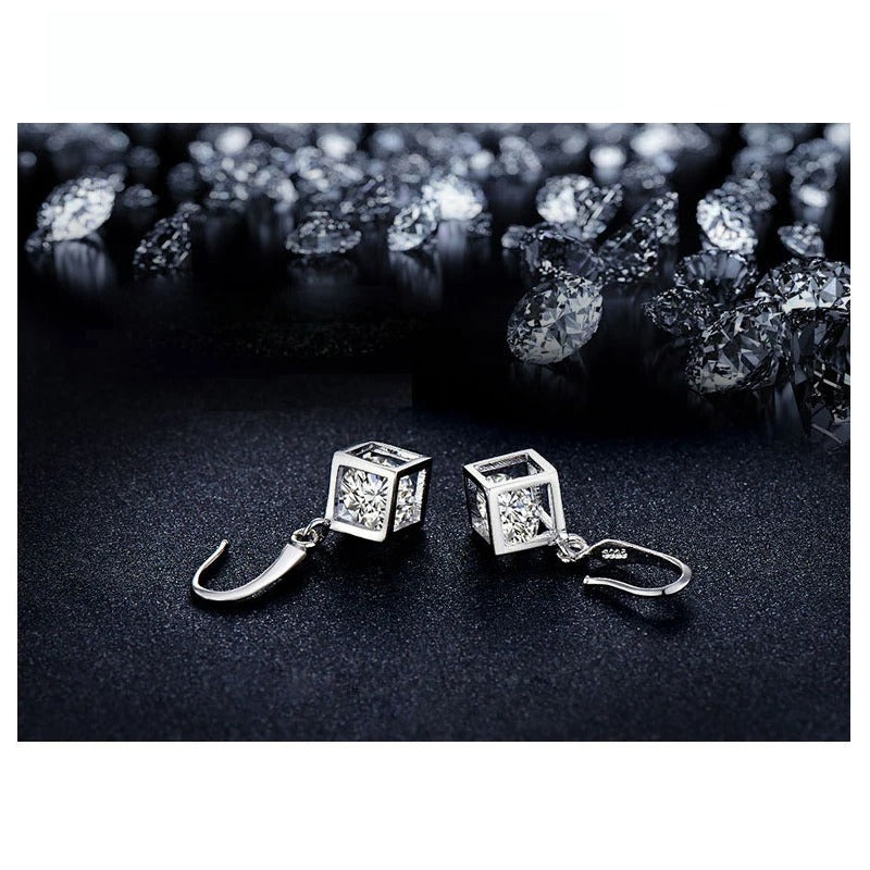 925 Sterling Silver Cube Jewellery Set
