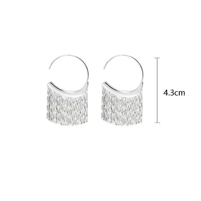 925 Sterling Silver Curtain Earrings