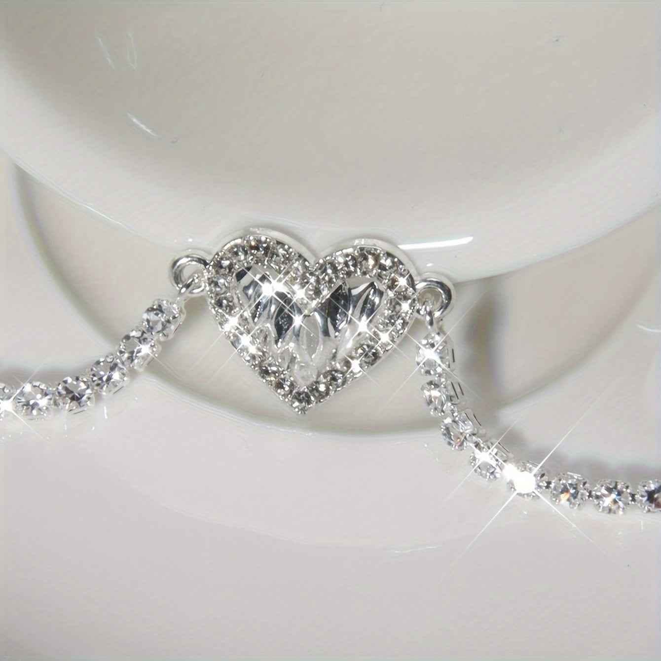925 Sterling Silver Heart-Set Bracelet