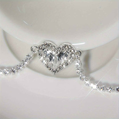 925 Sterling Silver Heart-Set Bracelet