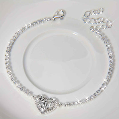 925 Sterling Silver Heart-Set Bracelet
