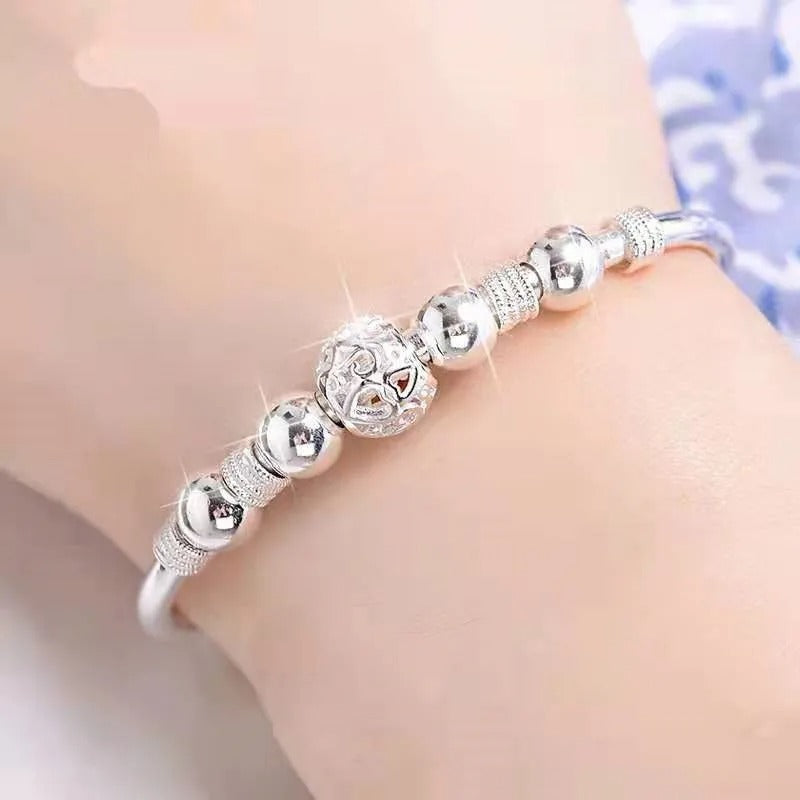 Adorned Ball Bracelet 925 Sterling Silver