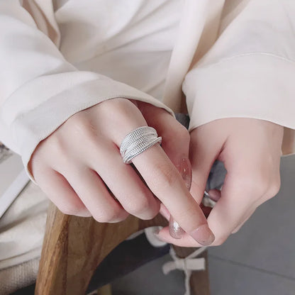 Adjustable Net Ring in 925 Sterling Silver