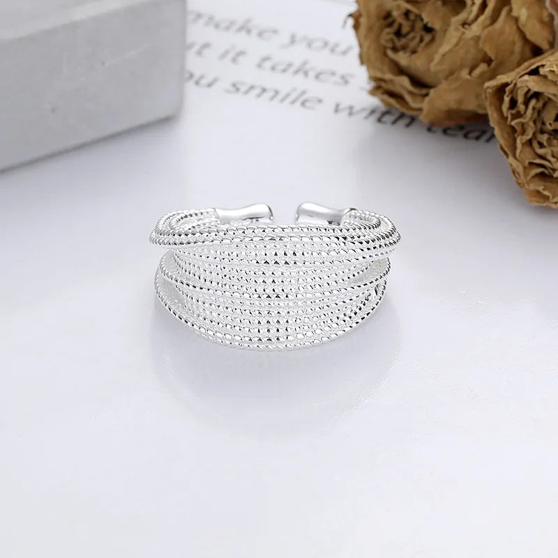 Adjustable Net Ring in 925 Sterling Silver