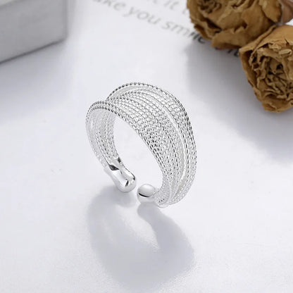Adjustable Net Ring in 925 Sterling Silver