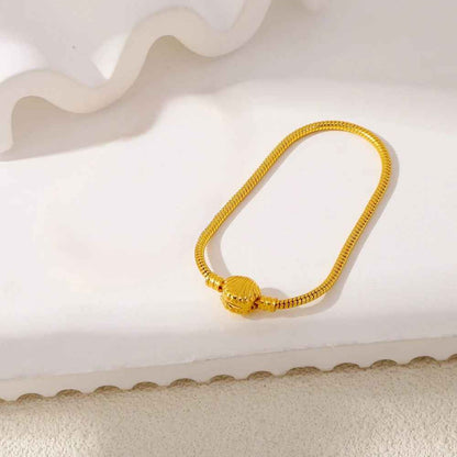 Bracelet with Designed Clasp, 18K Gold Plated