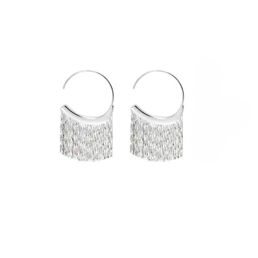 925 Sterling Silver Curtain Earrings