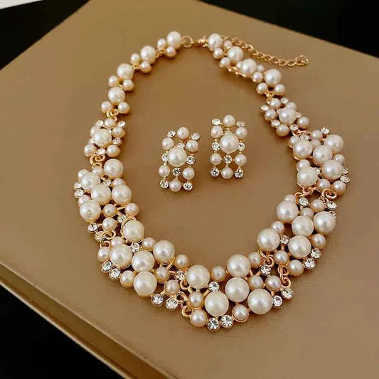 18K Gold Plated Pearl Jewellery Set