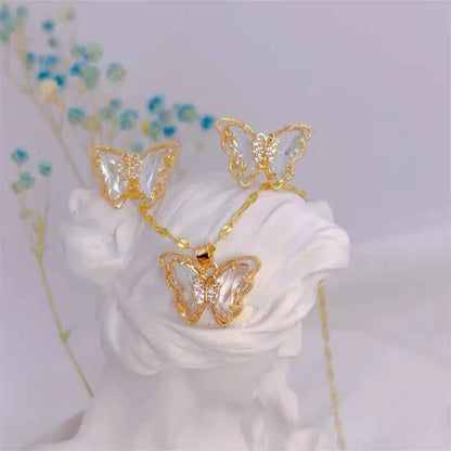 18K Gold Plated Butterfly Jewellery Set