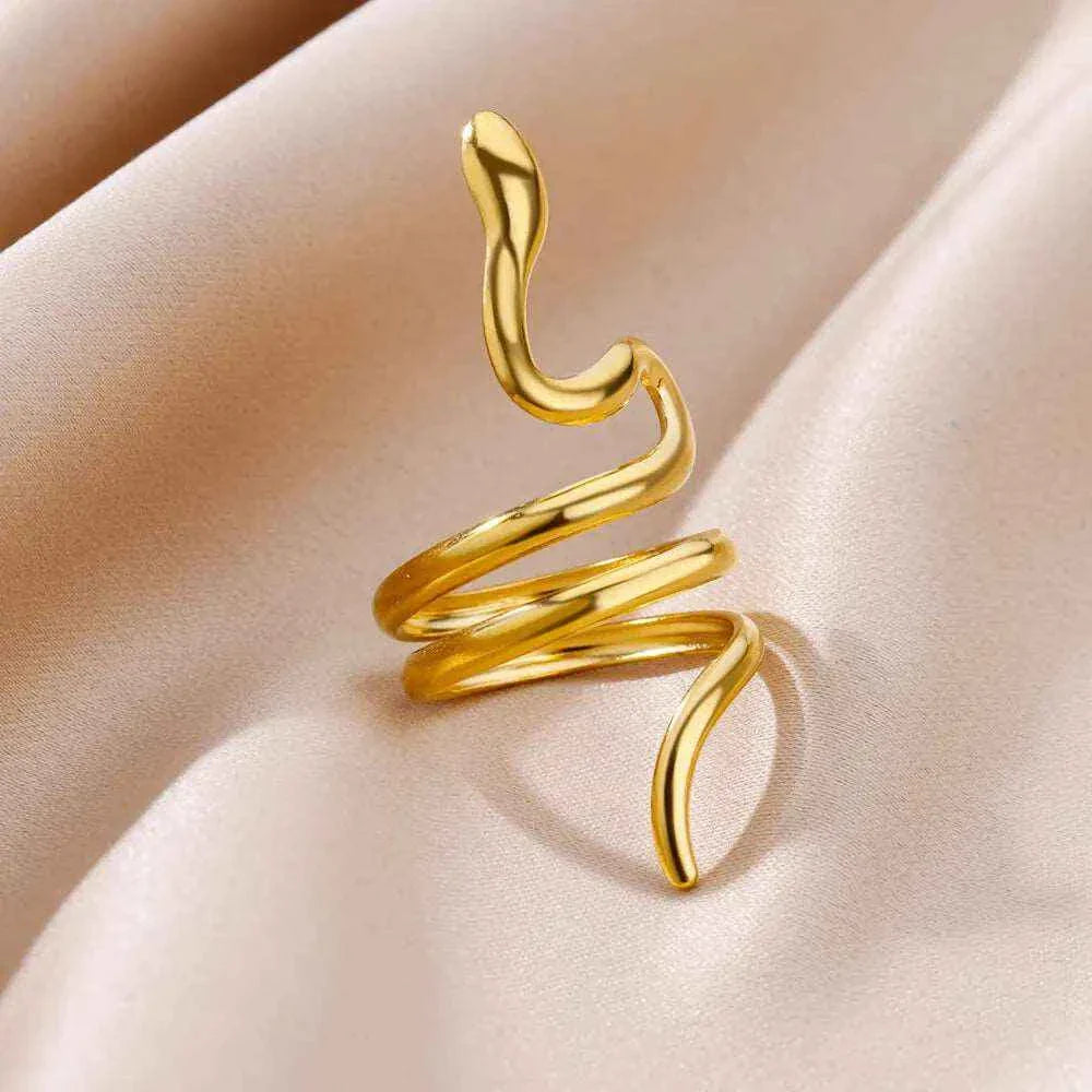 ANEL AJUSTÁVEL COBRAS BANHADO EM OURO 18K - ANF 332 - ANF 345 (DIVERSOS)