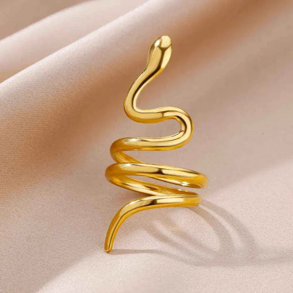 ANEL AJUSTÁVEL COBRAS BANHADO EM OURO 18K - ANF 332 - ANF 345 (DIVERSOS)