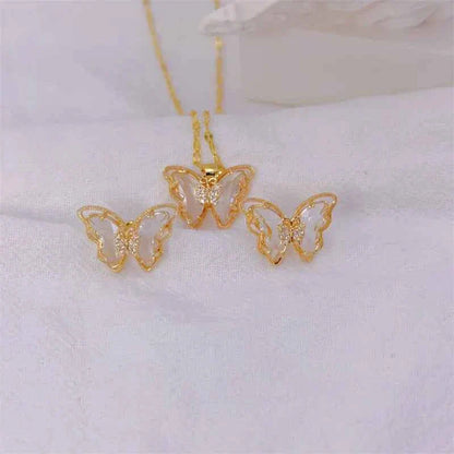 18K Gold Plated Butterfly Jewellery Set