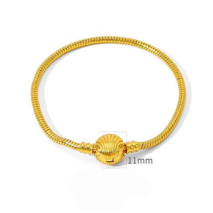 Bracelet with Designed Clasp, 18K Gold Plated