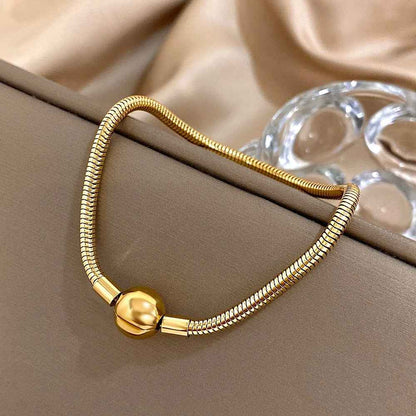 18K Gold Plated Bracelet with Round Clasp