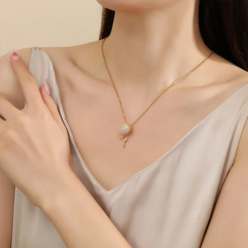 COLAR GIRASSOL BANHADO EM OURO 18K - GARG106