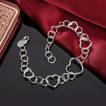 925 Sterling Silver Hearts Jewellery Set