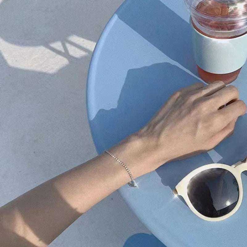 925 Sterling Silver Crystal-Set Bracelet