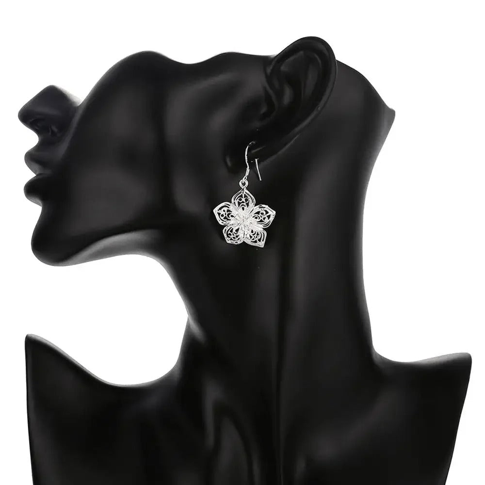 925 Sterling Silver Flower Jewellery Set
