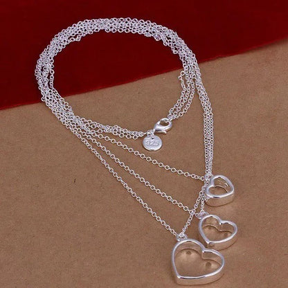 925 Sterling Silver Hearts Jewellery Set