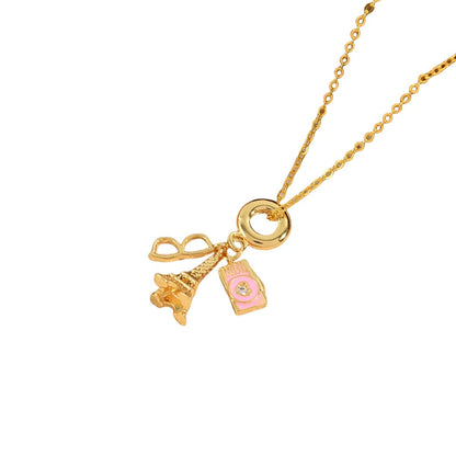 COLAR AMO VIAJAR BANHADO EM OURO 18K - GARG117