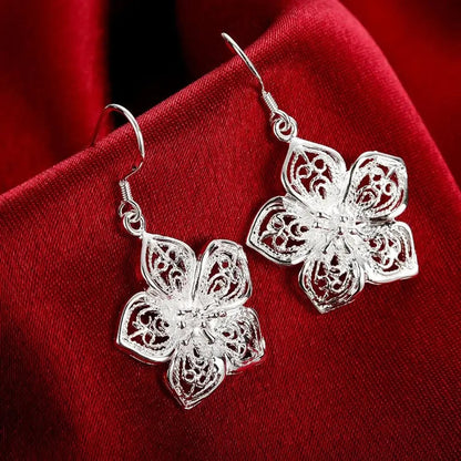 925 Sterling Silver Flower Jewellery Set