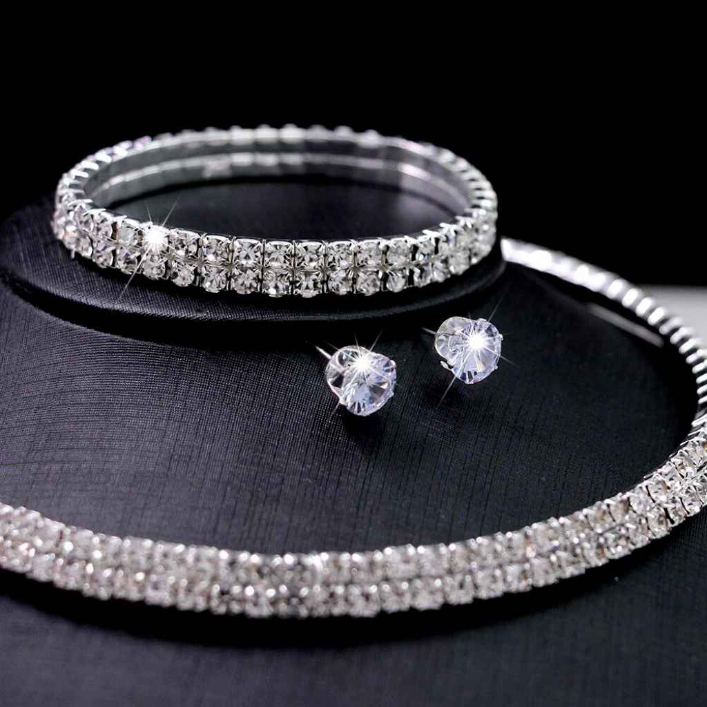 925 Sterling Silver Jewellery Set with Cubic Zirconia
