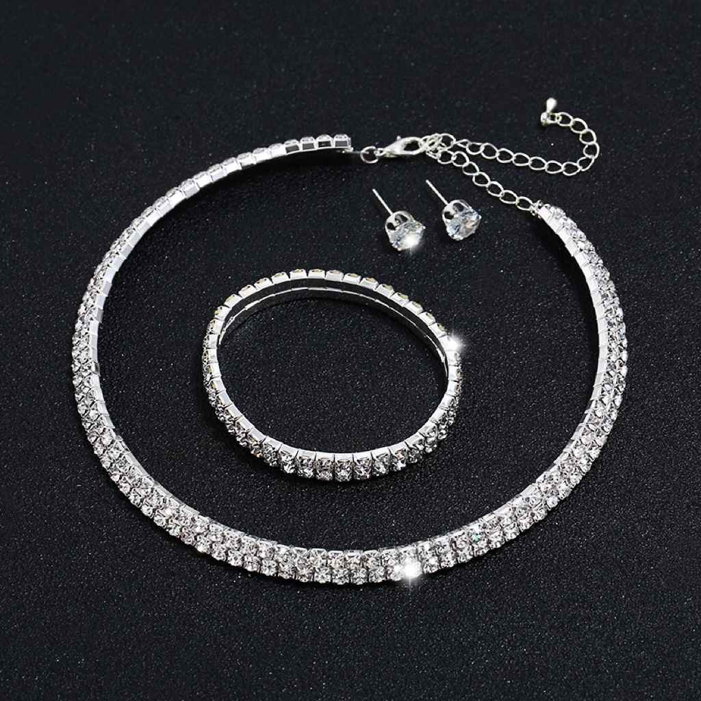 925 Sterling Silver Jewellery Set With Cubic Zirconia