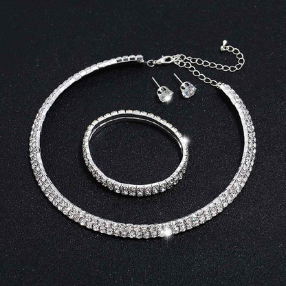 925 Sterling Silver Jewellery Set With Cubic Zirconia
