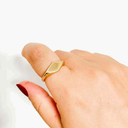 Adjustable Navette Ring 18K Gold Plated