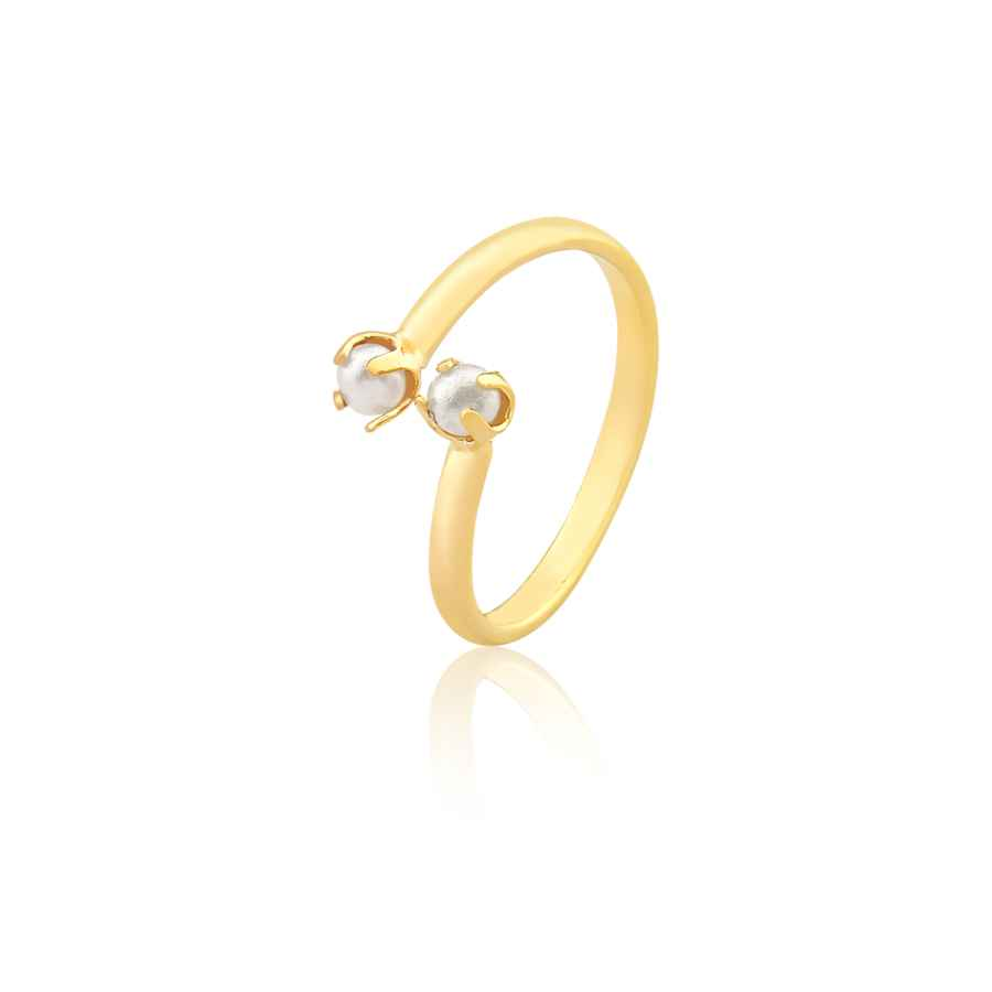 ANEL AJUSTÁVEL PÉROLAS BANHADO EM OURO 18K - AN50