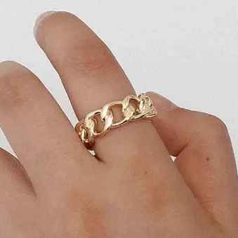 ANEL AJUSTÁVEL CORRENTES BANHADO EM OURO 18K - AN51