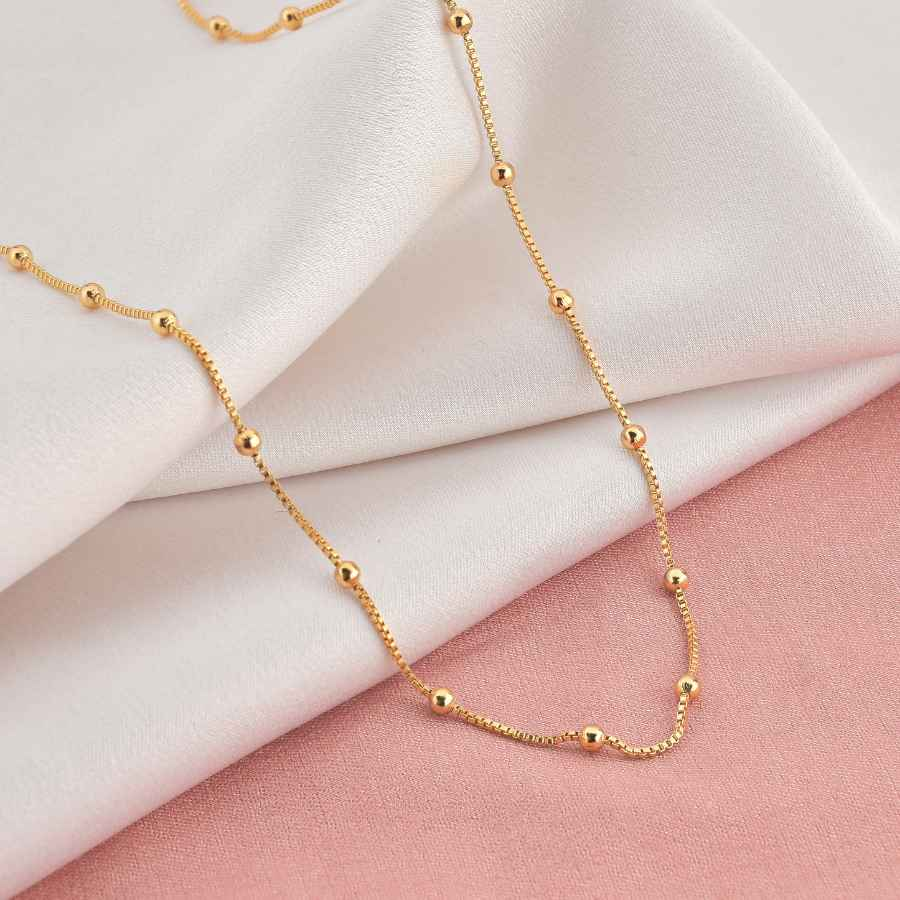 18K Gold Plated Ball Chain Necklace