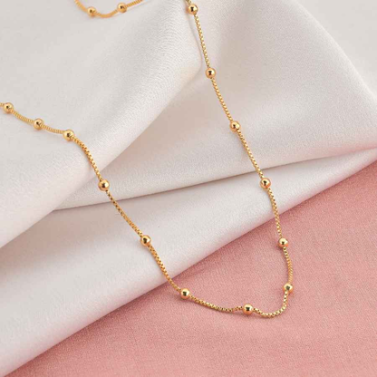 18K Gold Plated Ball Chain Necklace
