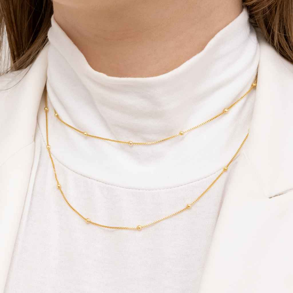 18K Gold Plated Ball Chain Necklace