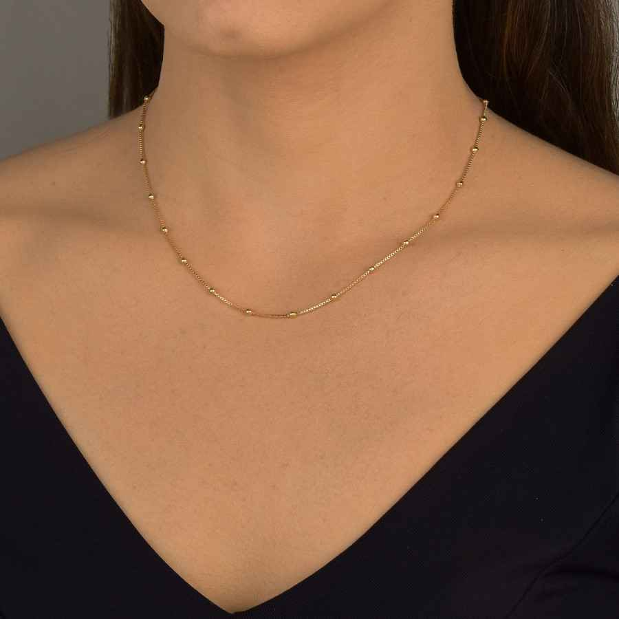 18K Gold Plated Ball Chain Necklace