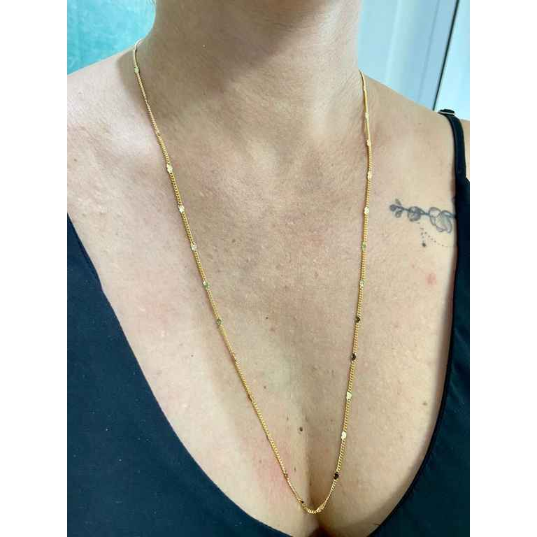 60cm 18K Gold Plated Cuban Link Chain Necklace